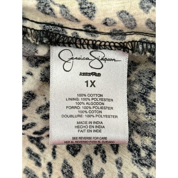 Jessica Simpson Plus Size Leopard  Animal Print Sleeveless Dress Size 1X - Picture 4 of 12
